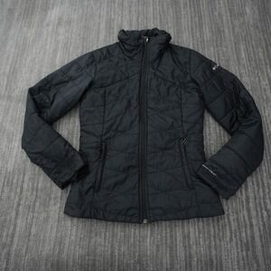 Columbia Jacket Women Black Full Zip Puffer Omni Heat Lightweight Quilted XS